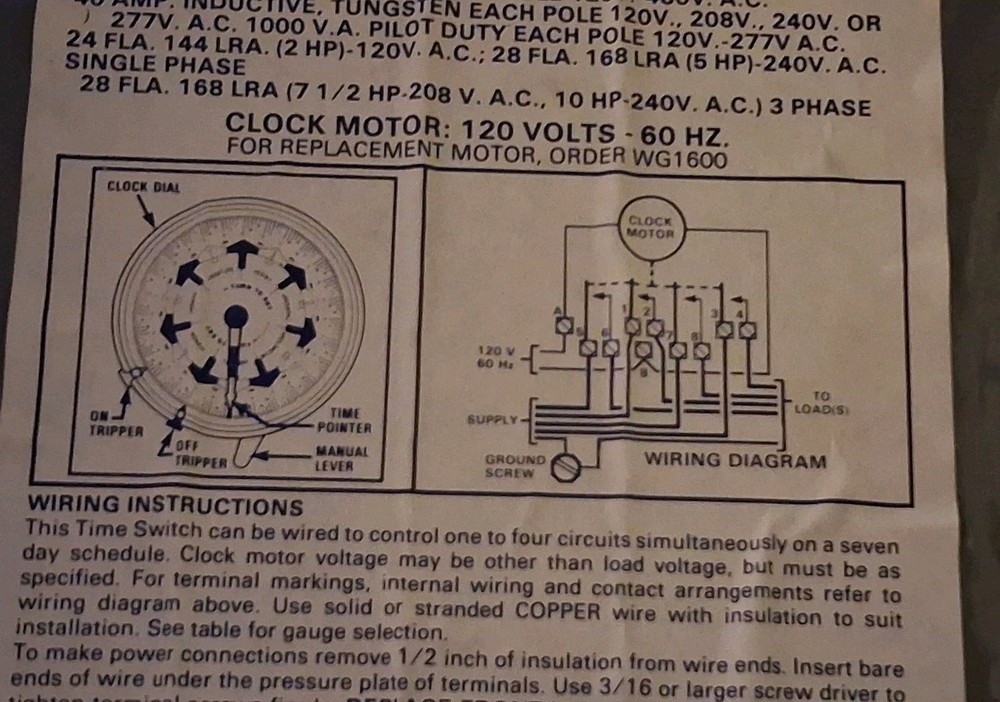 Intermatic T7401B 7-Day Mechanical Time Switch 4-Pole Enclosure