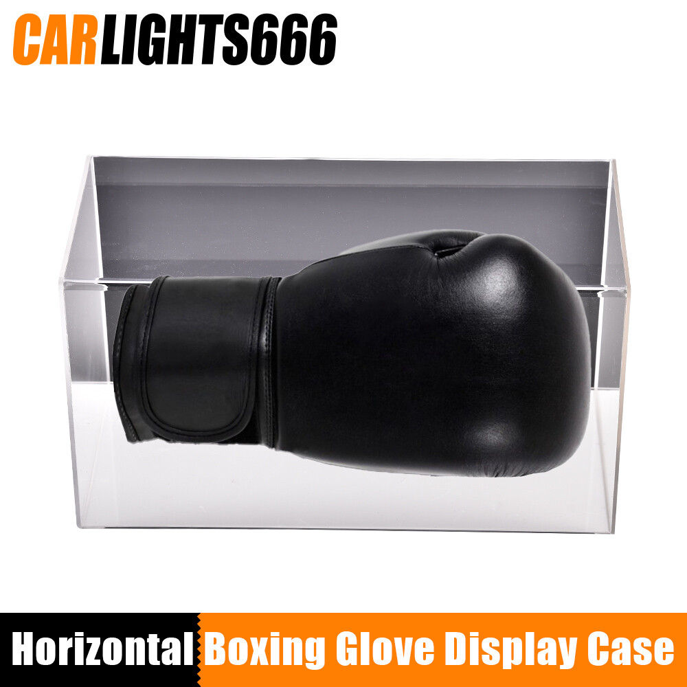 Acrylic Wall Mount Horizontal Single Boxing Glove Display Case UV Protecting