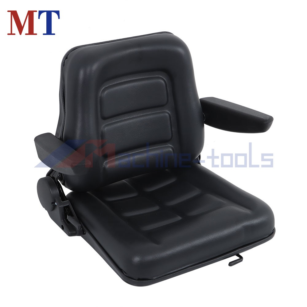 Universal Fold Down Forklift Seat With Adjustable Angle Back And Slide & Armrest