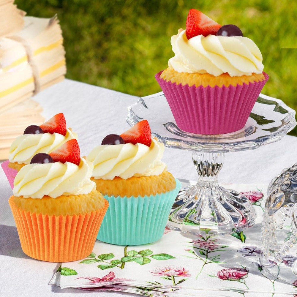 Caperci Bright Rainbow Jumbo Cupcake Liners Extra Large Jumbo,