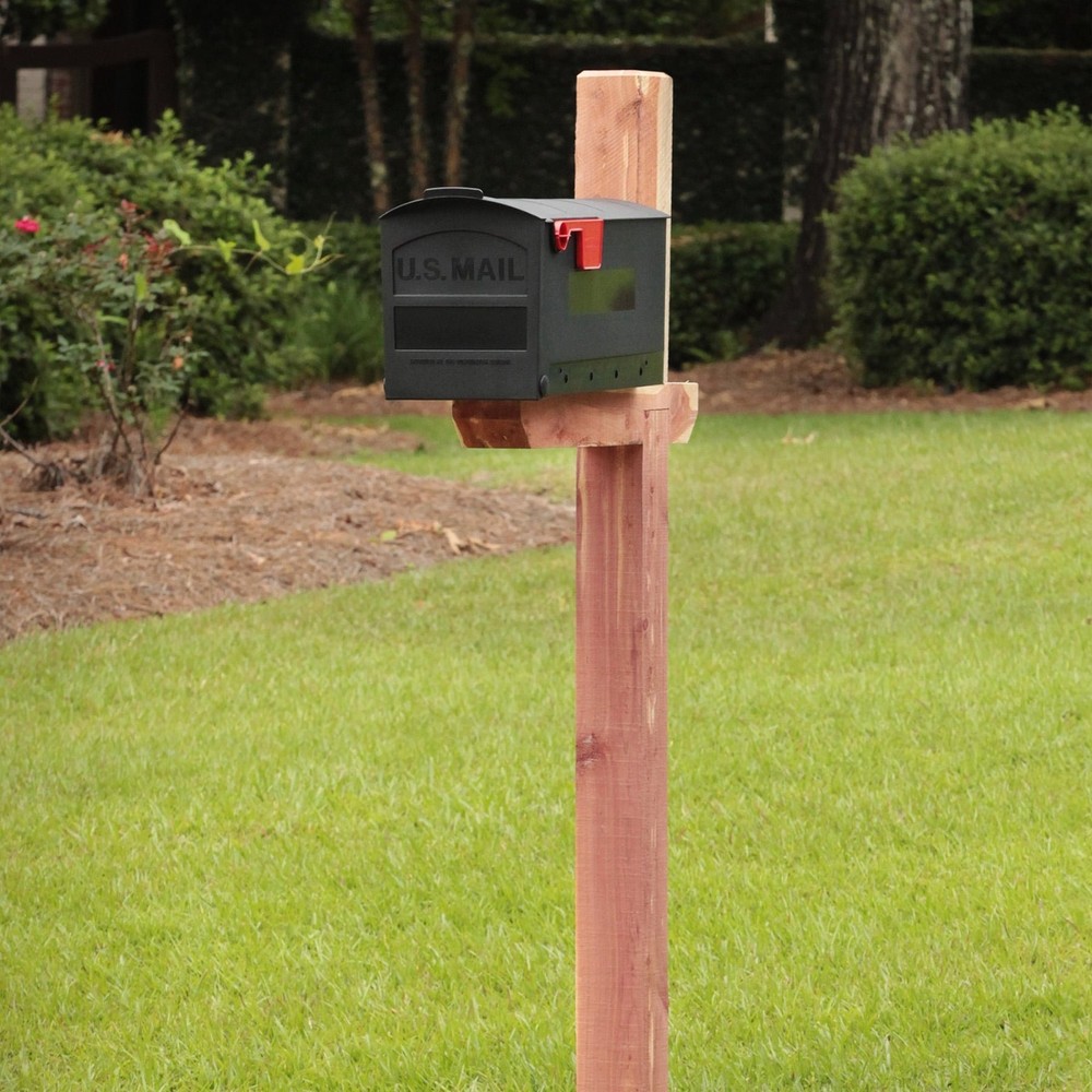 NIB 100% Architectural Mailboxes Patriot Black Plastic Medium Post-Mount Mailbox