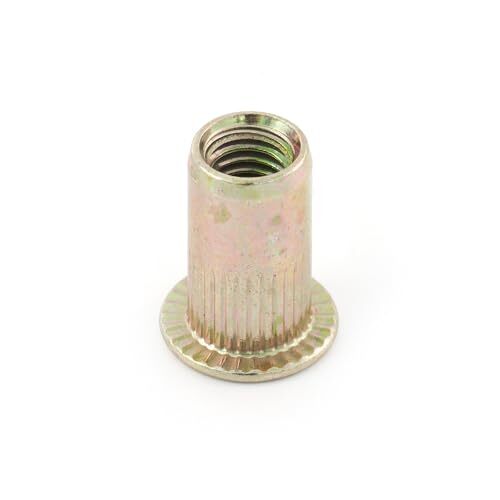 200PCS Rivet Nut M5 Carbon Steel Flat Head Rivnut Threaded Insert Nut