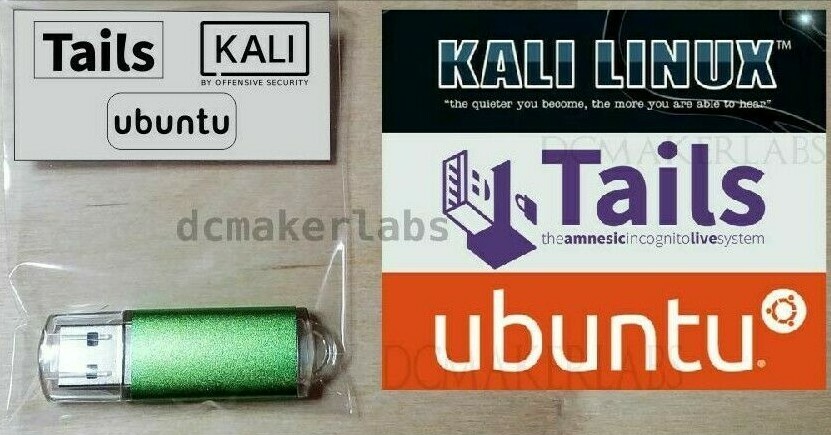 4-in-1 Multiboot USB w/ Tails OS, Kali Linux, Ubuntu LTS | Bootable Linux