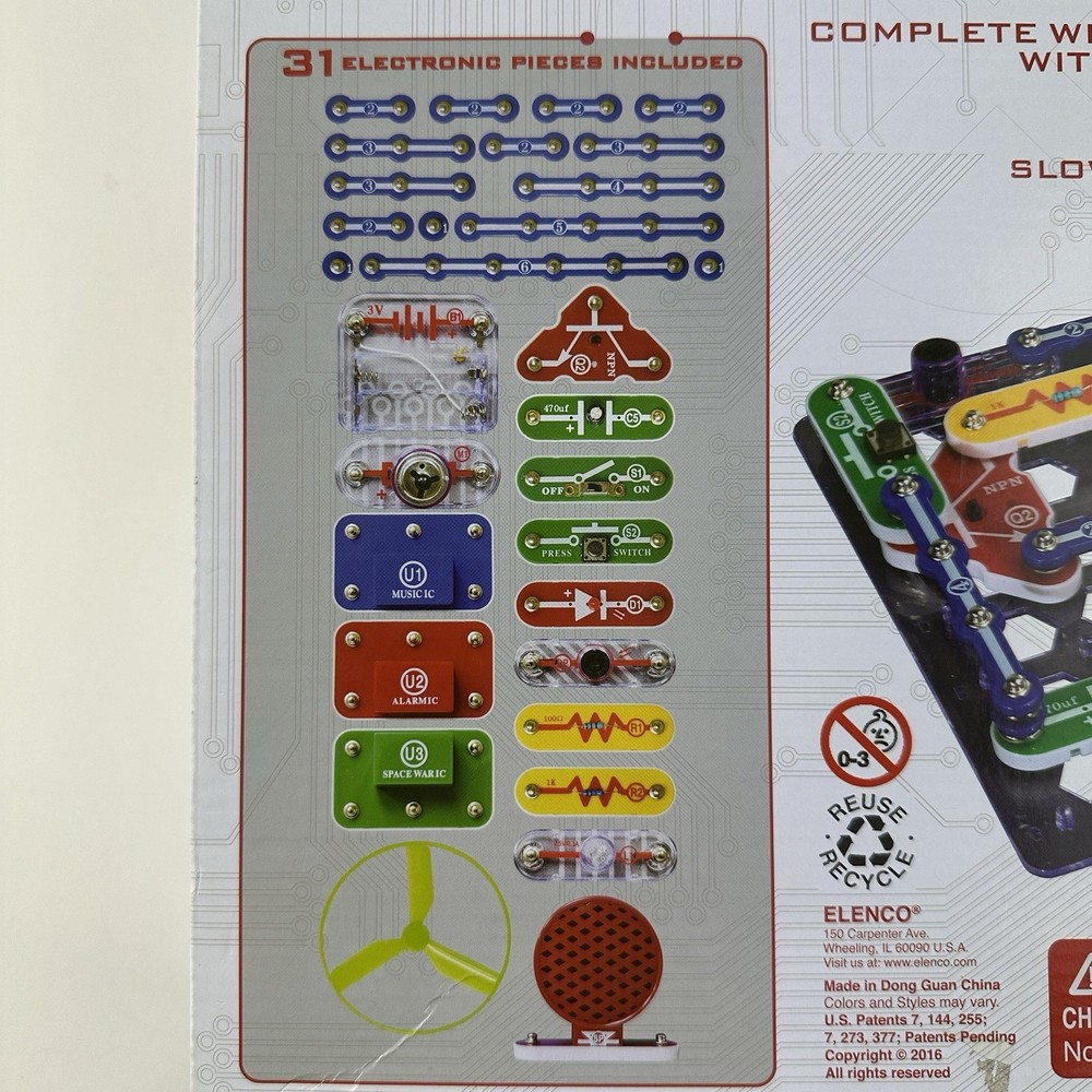 Elenco Snap Circuits Skill Builder STEM Create 125 Project Model SB-125 COMPLETE