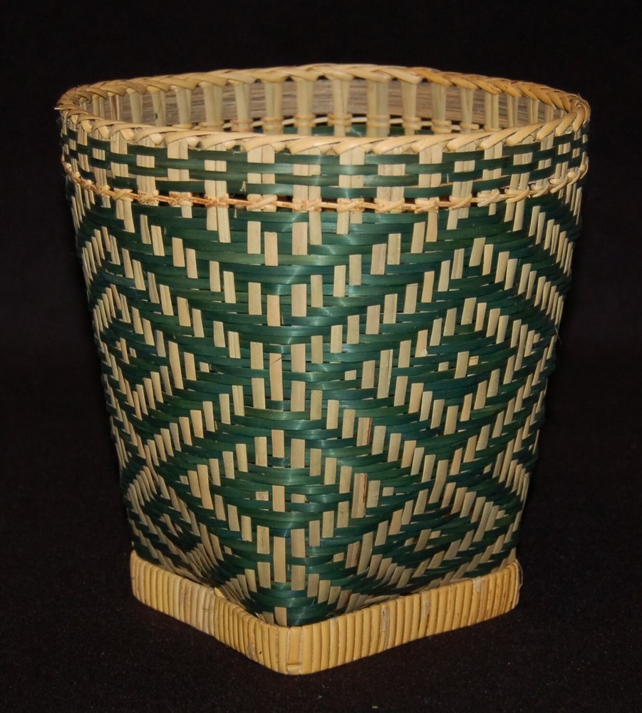 VINTAGE Southwestern Baskets Set of 3 Stackable Green Pattern