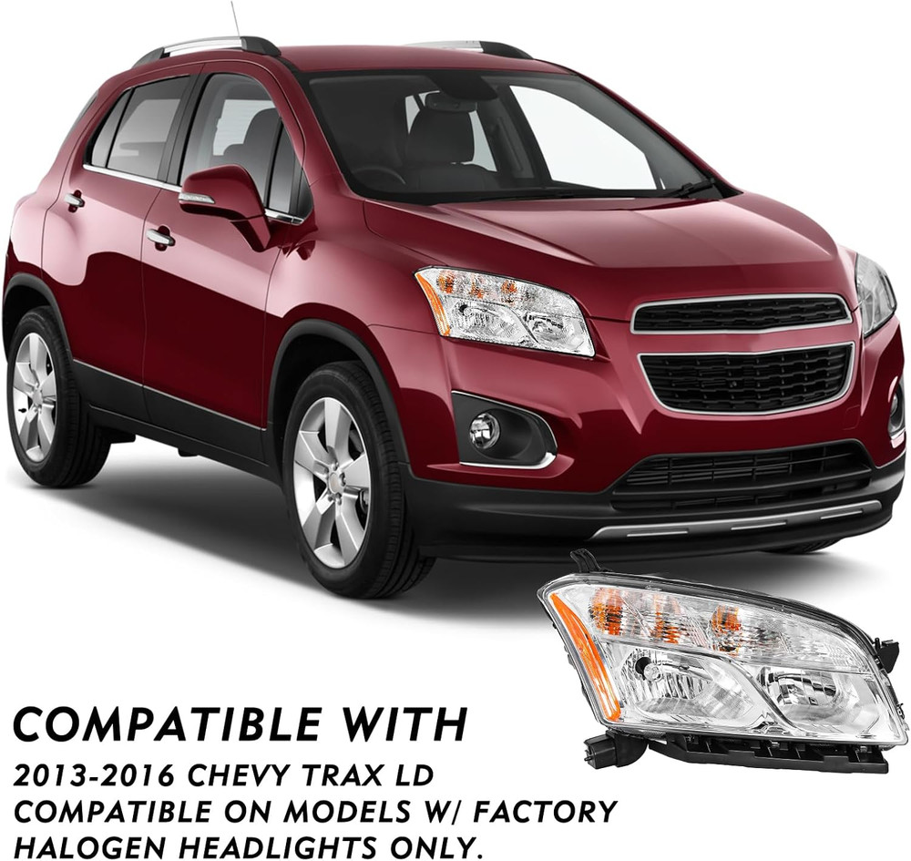 Headlight Assembly Fit for 2013 2014 2015 2016 Chevy Trax Halogen OE Style Front