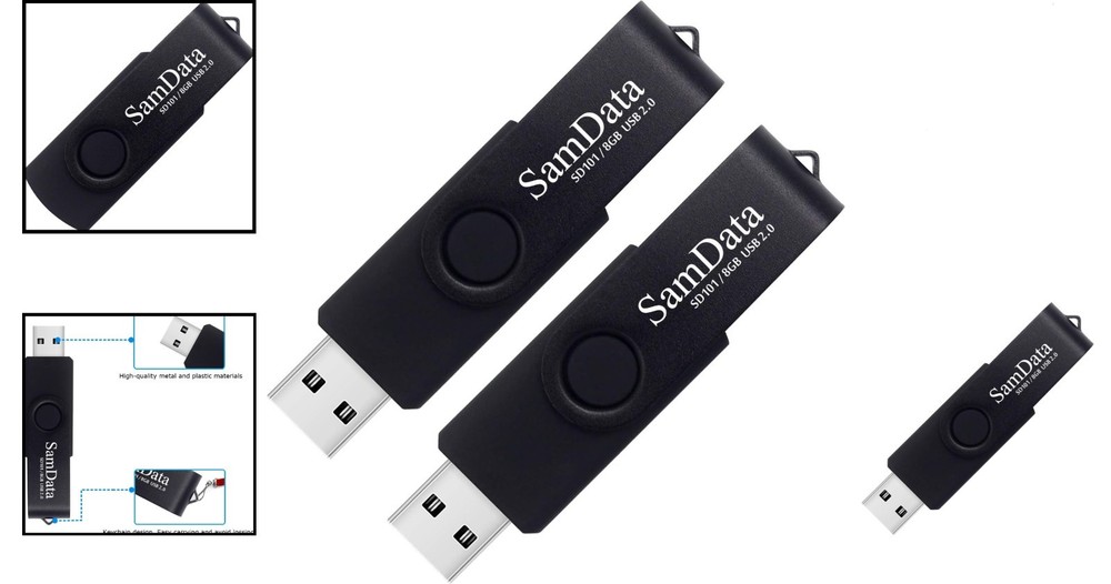 8GB USB Flash Drives 2 Pack with LED Indicator - Reliable Data Backup Solution