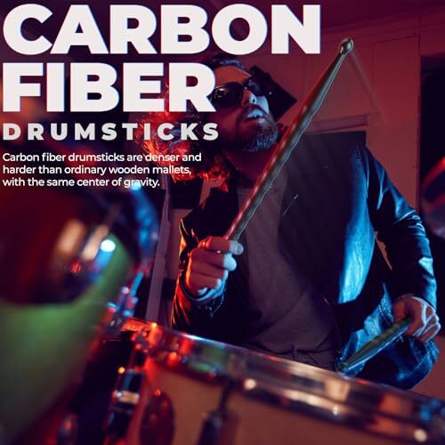 Drum Sticks 5A Drumstick 2 Pack Carbon Fiber Drumsticks