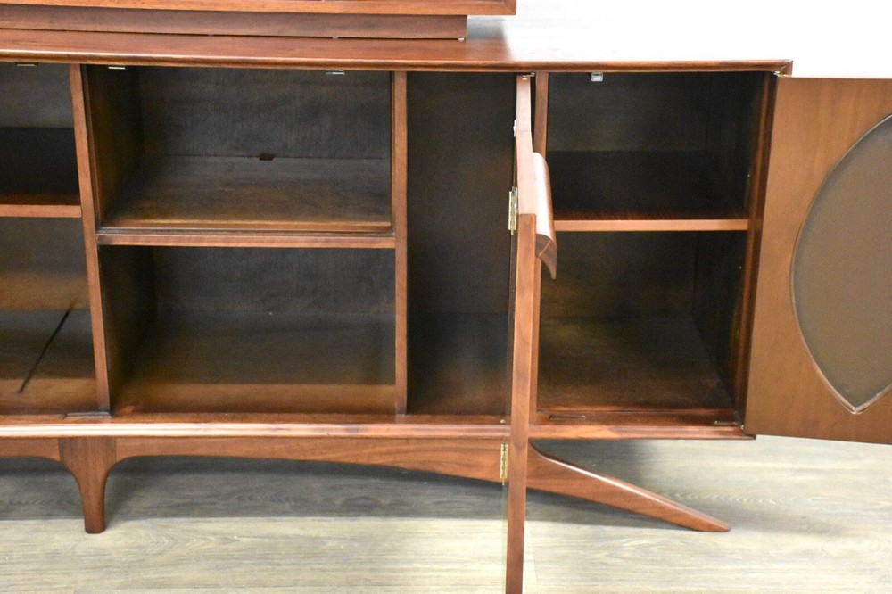 Refinished Walnut Vladimir Kagan Style Sideboard Credenza