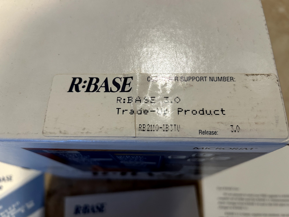 R Base Database Management Software Vintage software 3.0