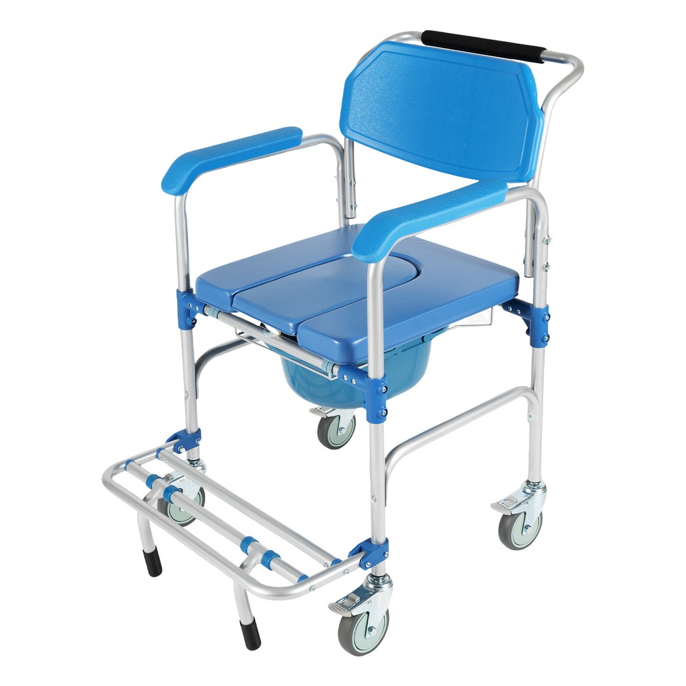 Multi-Functional Commode Chair with Wheels for Easy Mobility and Care