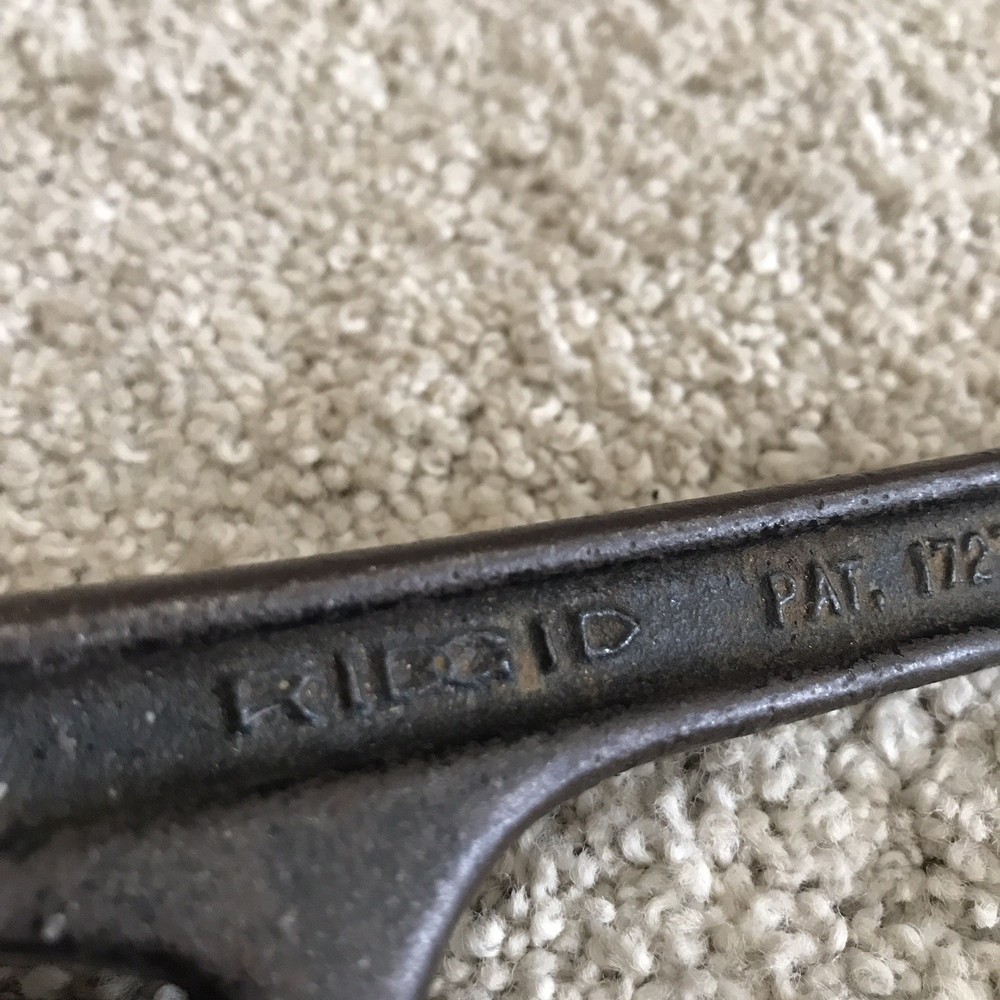 Vintage Ridgid Ridge Tool Co. 8" Offset Pipe Wrench #E8 Elyria O. USA