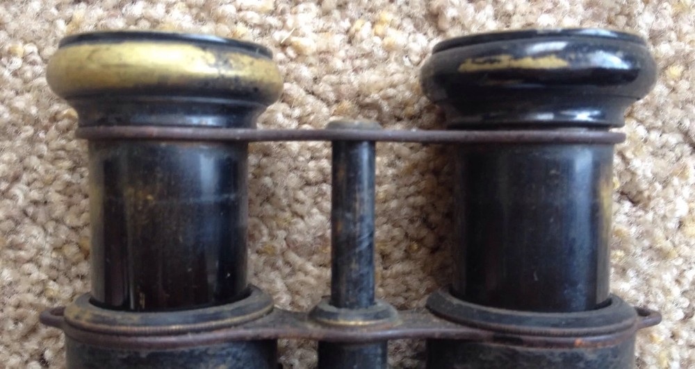 WWI Marchand Paris Field Binoculars/Brass & Leather.
