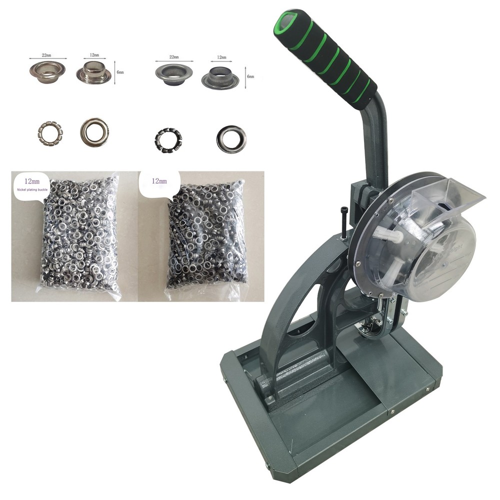 Hand Press Grommet Machine 12mm Manual Button Maker Machine with 3600 Button