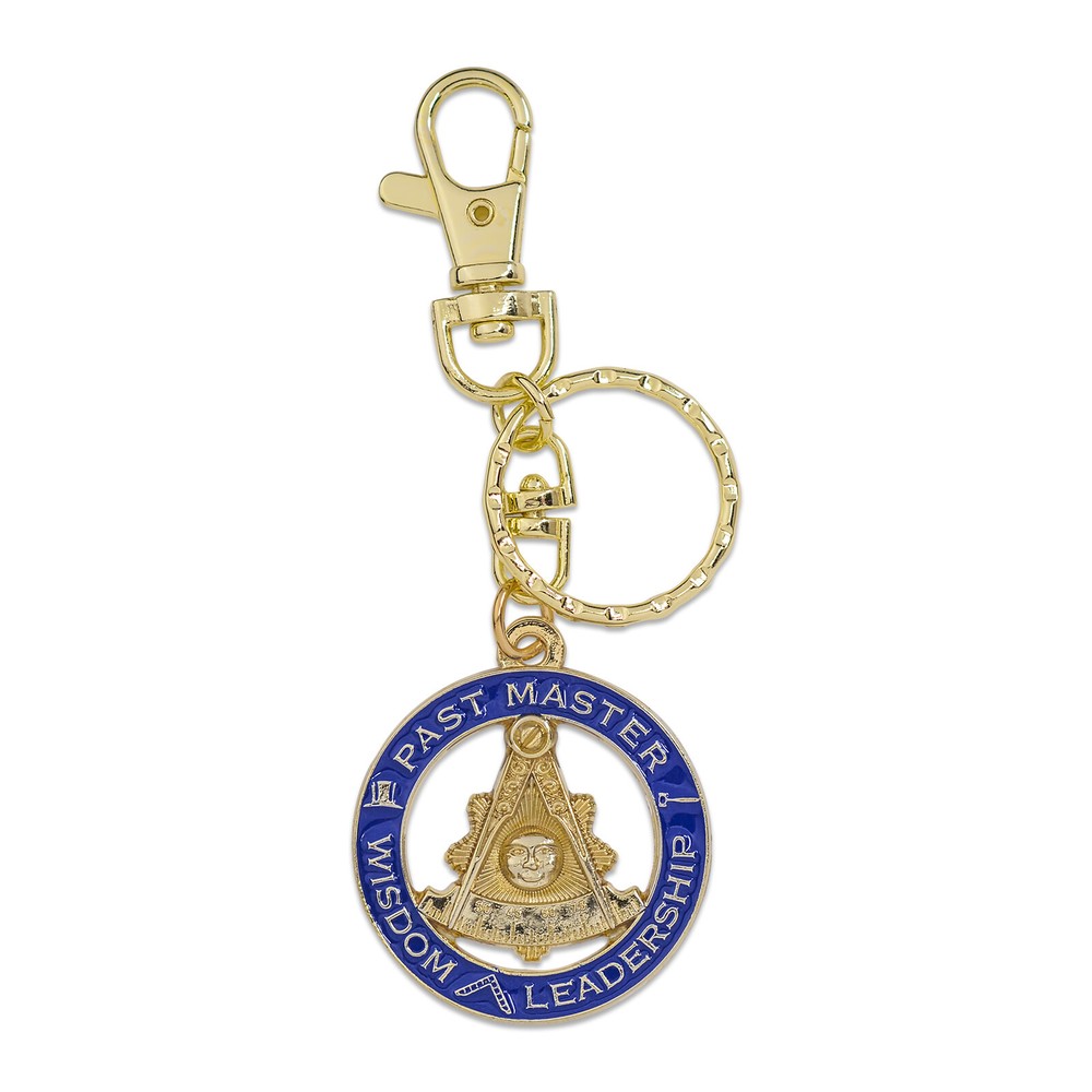 Past Master Wisdom Leadership Round Masonic Key Chain