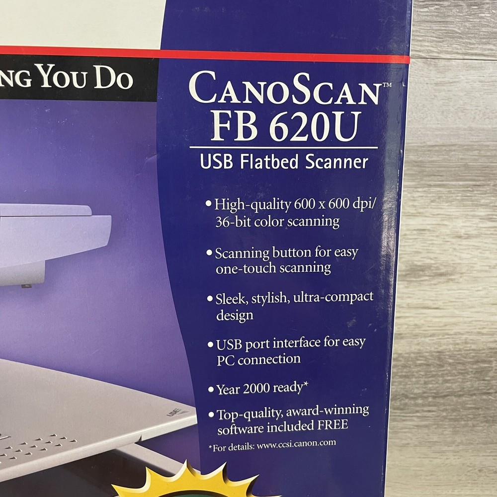 Canon CanoScan FB 620U Flatbed Scanner Open Box
