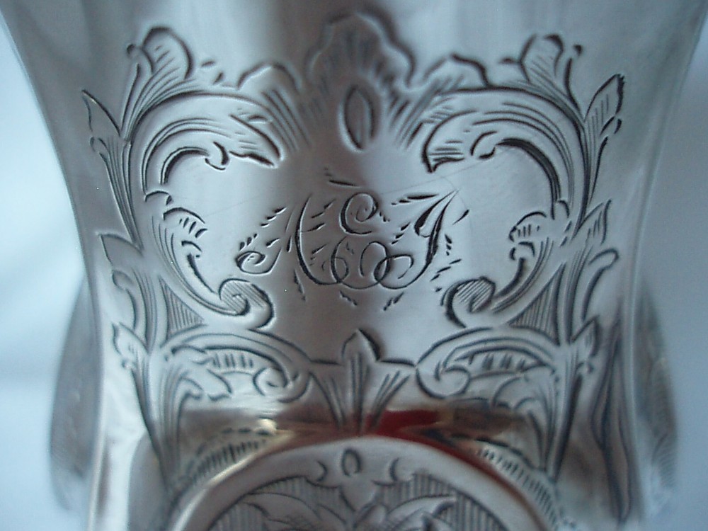 VICTORIAN MUG STERLING SILVER BIRMINGHAM 1855