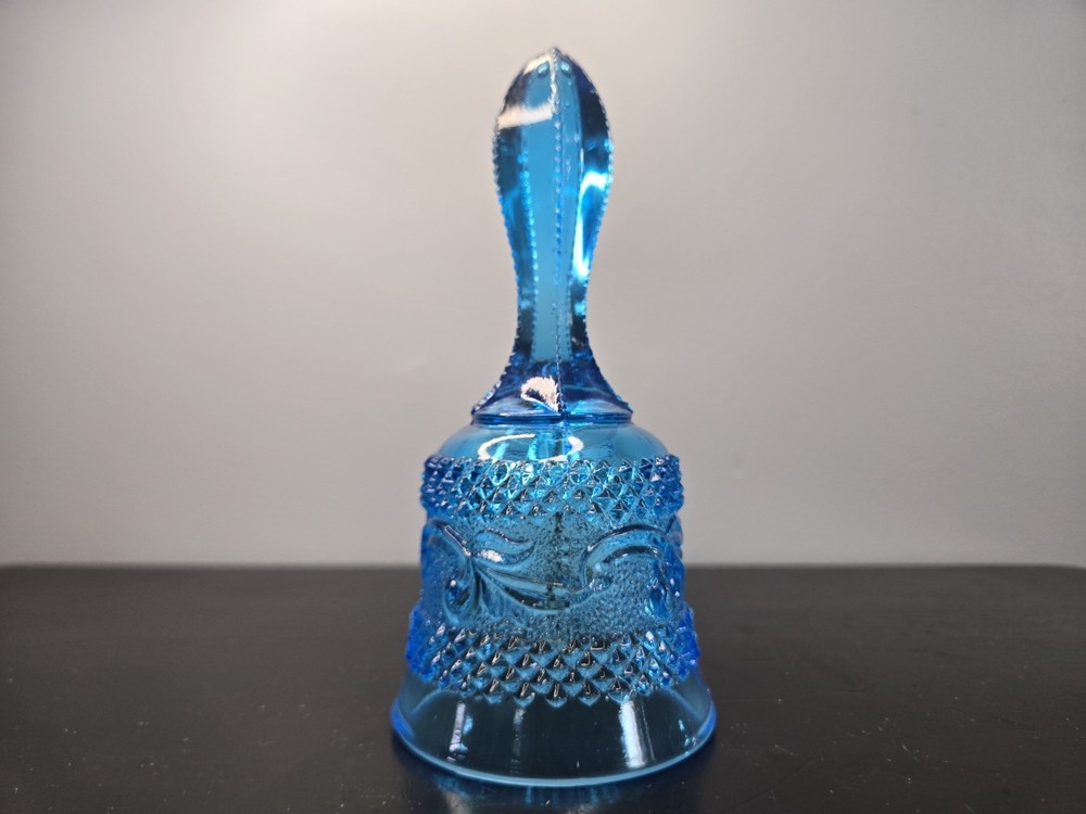 Vintage Fenton English Diamond Point + Scrolls Pattern Colonial Blue