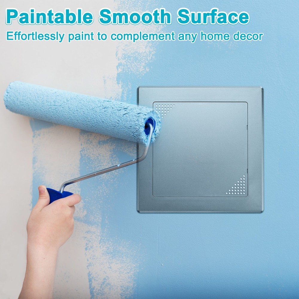 2-Pack Access Panel for Drywall, 6x6" Plastic Removable [Grey, Vented Square]