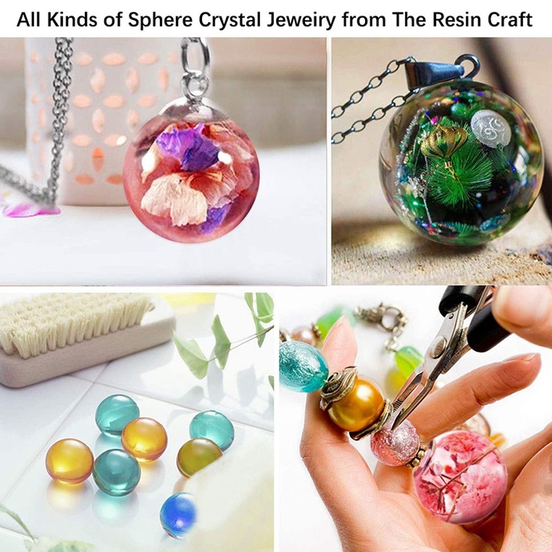 8Pcs Silicone Epoxy Resin Casting Art Molds Include Round, Square, Sphere,9941