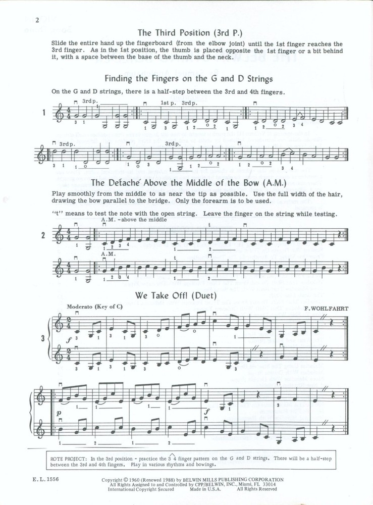Vintage Belwin Applebaum String Builder Violin Book 3 Third Position Double Stop