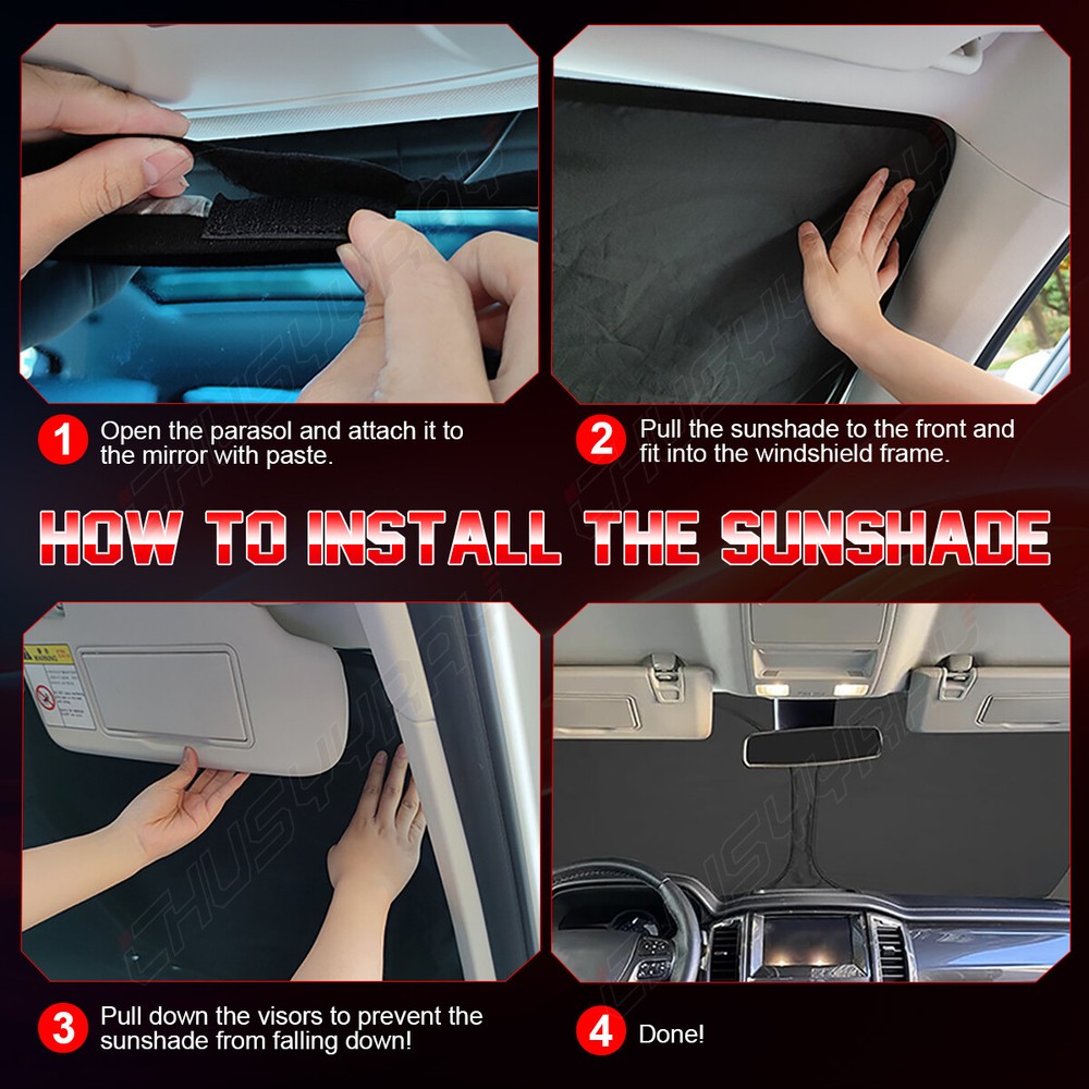 FOR Ford Explorer 16-19 Custom Sun Visor UV Protector Foldable Shield