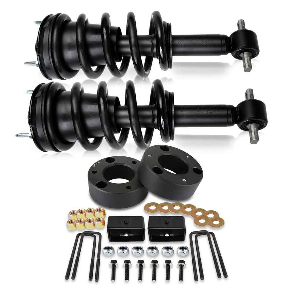 3" Front & 2" Rear Leveling Kit & 2X Front Struts for 2007-2013 GMC Sierra 1500