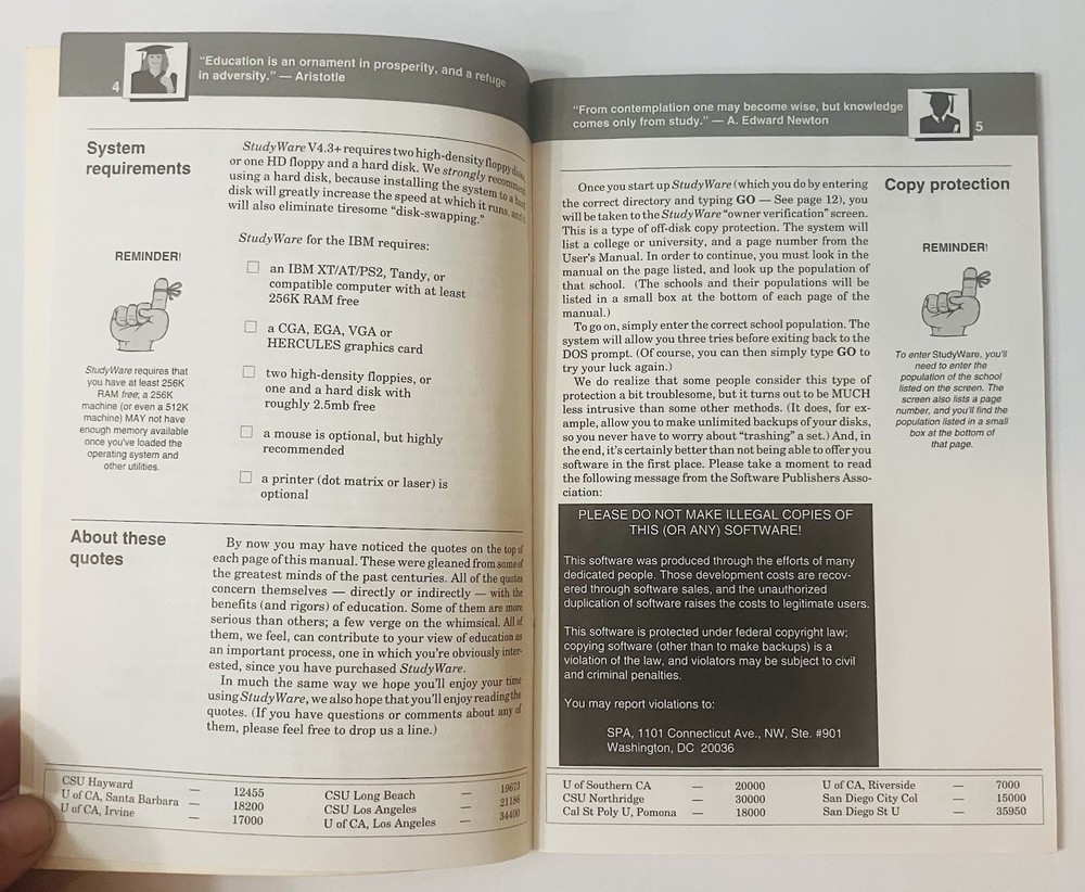 1993 Cliffs StudyWare Course Review User’s Manual, IBM Version Vintage Guidebook