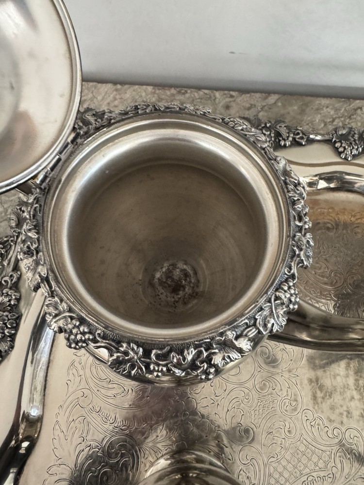 Birmingham 5 piece Tea set Silver on copper