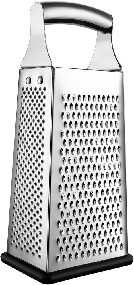 Professional Stainless Steel Parmesan Grater - 4 Sided Multi-Function Shredder