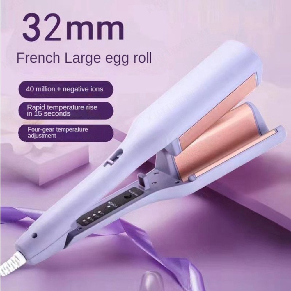 French Wave Curling Iron 32mm Simplicity Deep Wave Egg Roll Curling Iron Crimper