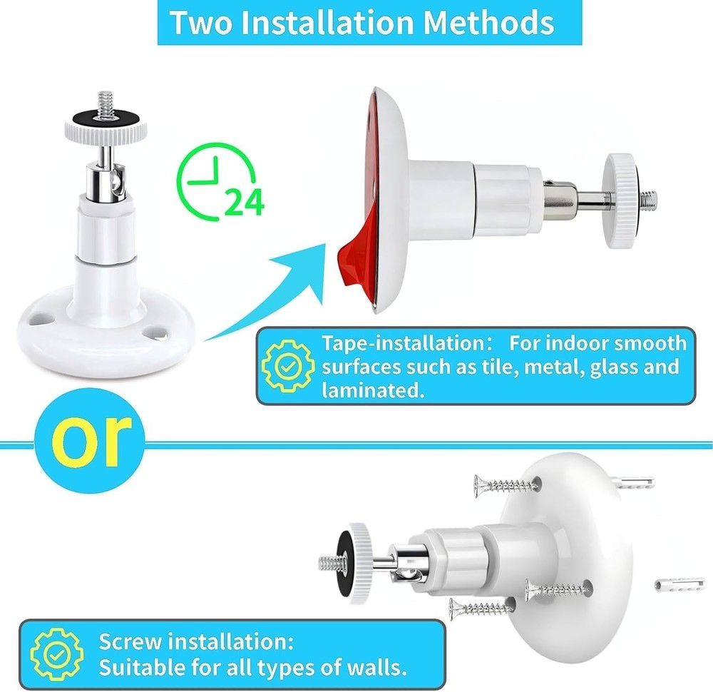 Universal Security Camera Mount Kit - 360° Adjustability for Ring & Arlo Cameras