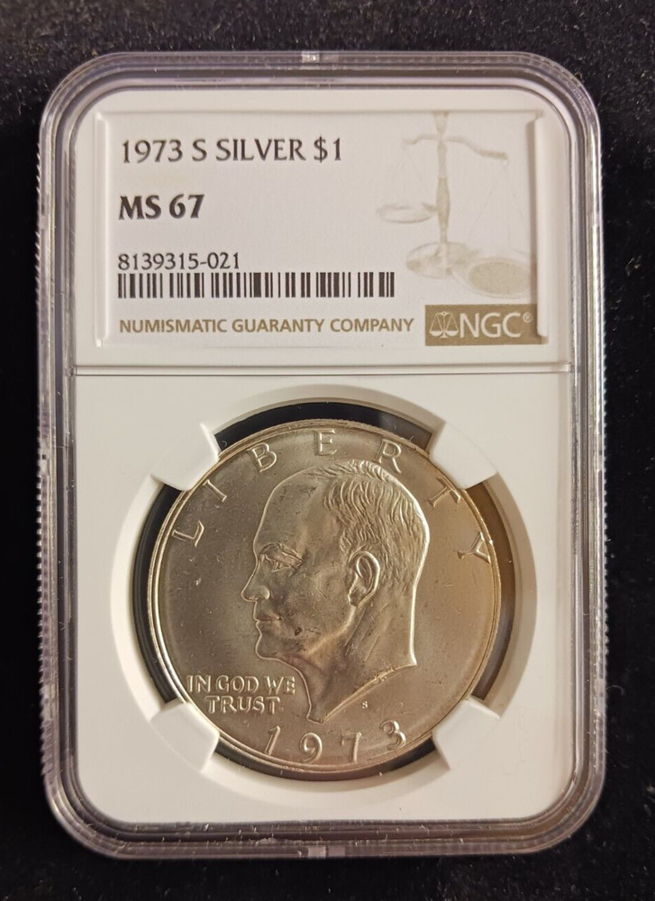 1973(S) Silver $ NGC MS 67 Ike Dollar Coin