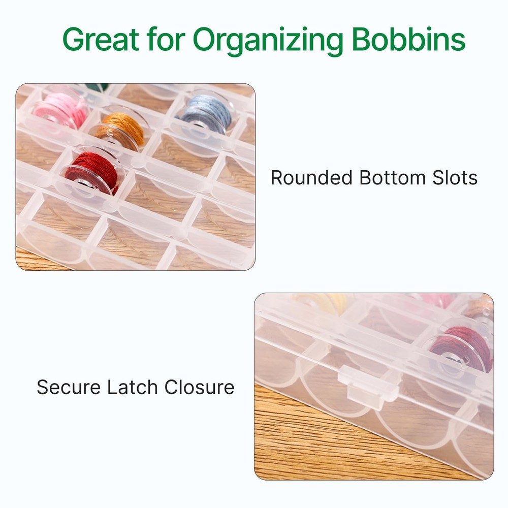 Opret 25 Slots Bobbin Organizer, Transparent Plastic 4 Pack,