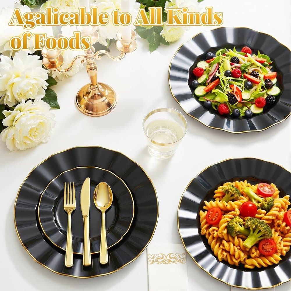 175 Plastic Dinnerware Set Party Supplies Disposable Dinnerware for 25
