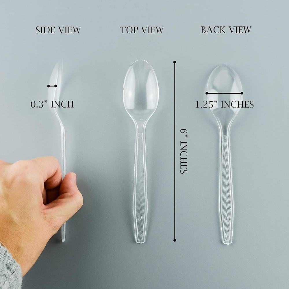 Plasticpro Clear Plastic Soup Spoons Disposable spoons, soup spoons