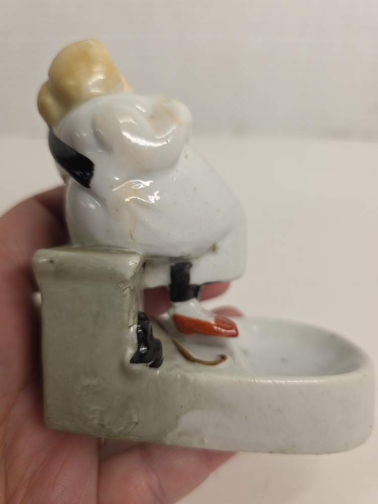 Vintage Ceramic Ring Dish Holder Fat Lady