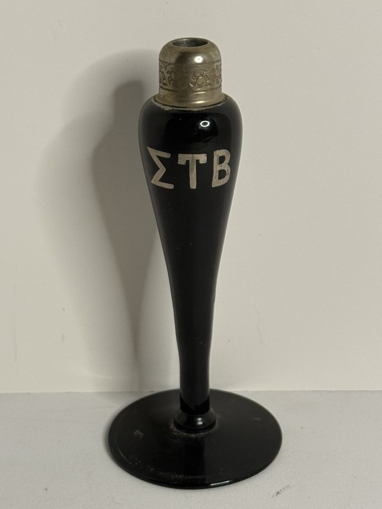DeVilbiss Black Glass Art Deco Perfume Bottle ETB