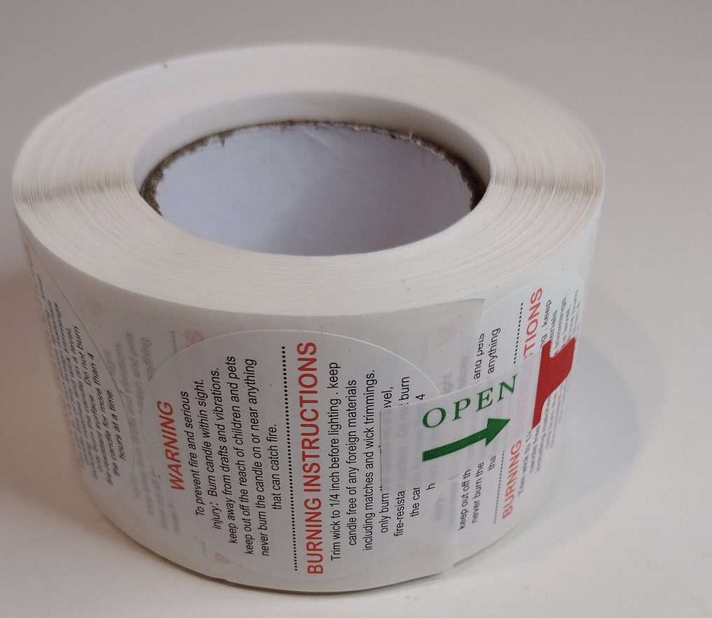 Candle Warning Labels 1.50 Inch | 500 Labels per Roll