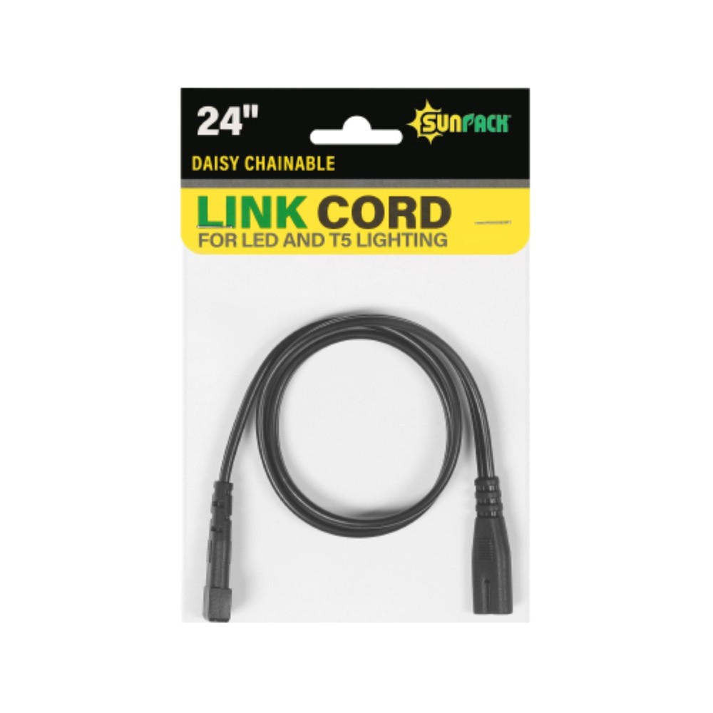 SUNPACK Solid Daisy Chainable Link Cord Connector, 24" Black