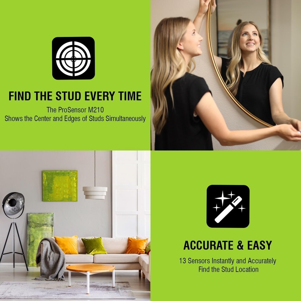 ProSensor 13-Sensor Stud Finder: Accurate Wall Scanner with Live Wire Detection