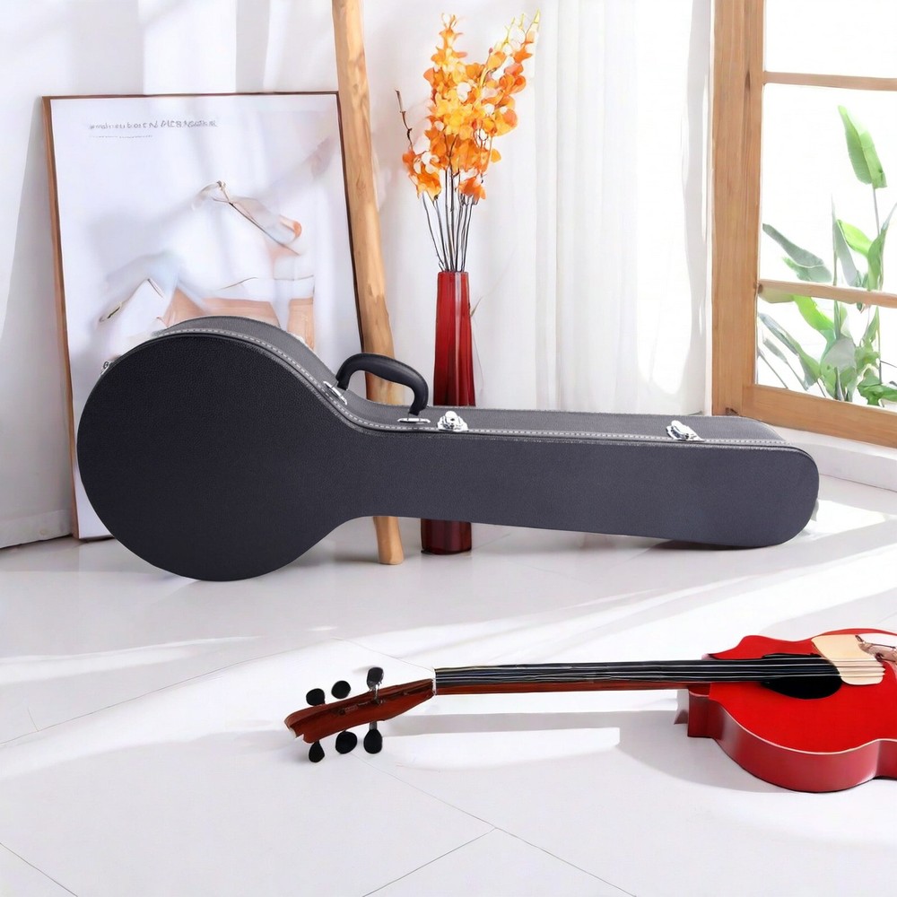 Black Banjos Hard Shell Case With 5-6 String & Microgroove, Banjoline Hard Case