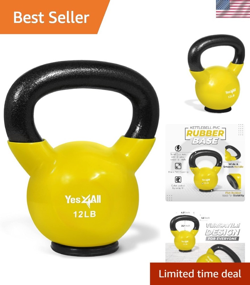 Color-Coded Kettlebell Set - Strength Training Weights 10-65 lbs for Home Gyms