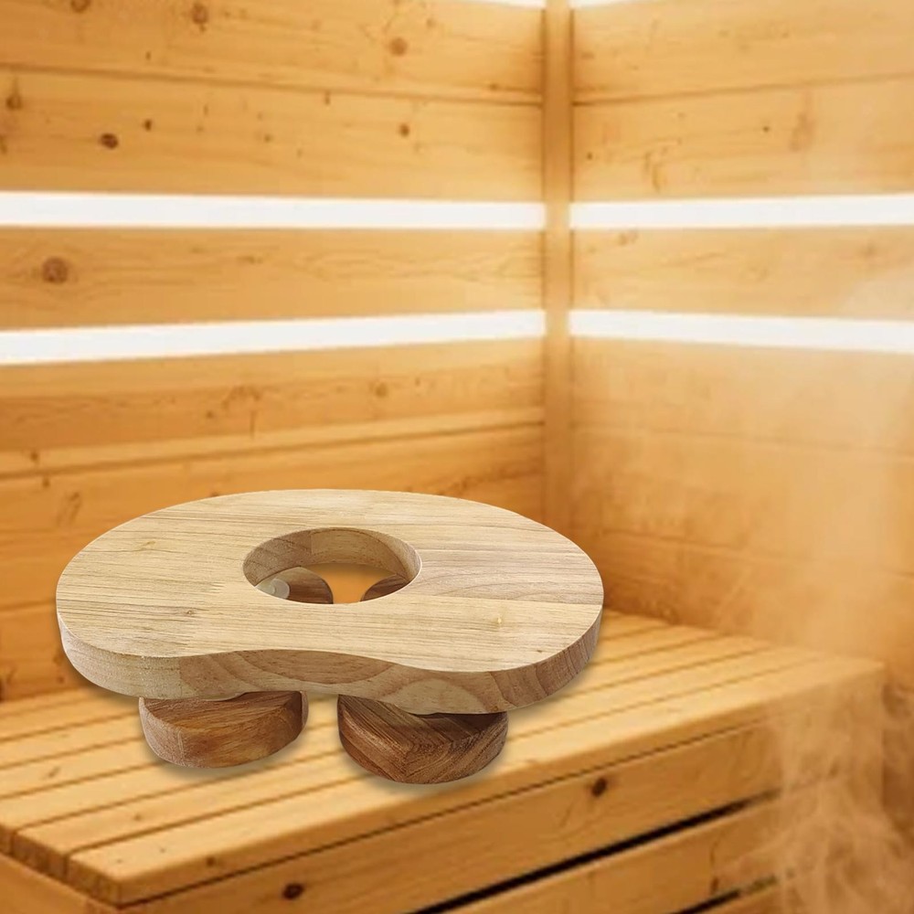 Sauna Headrest with Rotating Disc for Relaxation, Light Back Support,