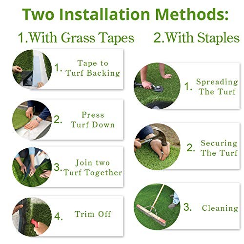 Thick Realistic Artificial Grass Mat Customized Sizes, 5ft x 10ft 5 x 10ft