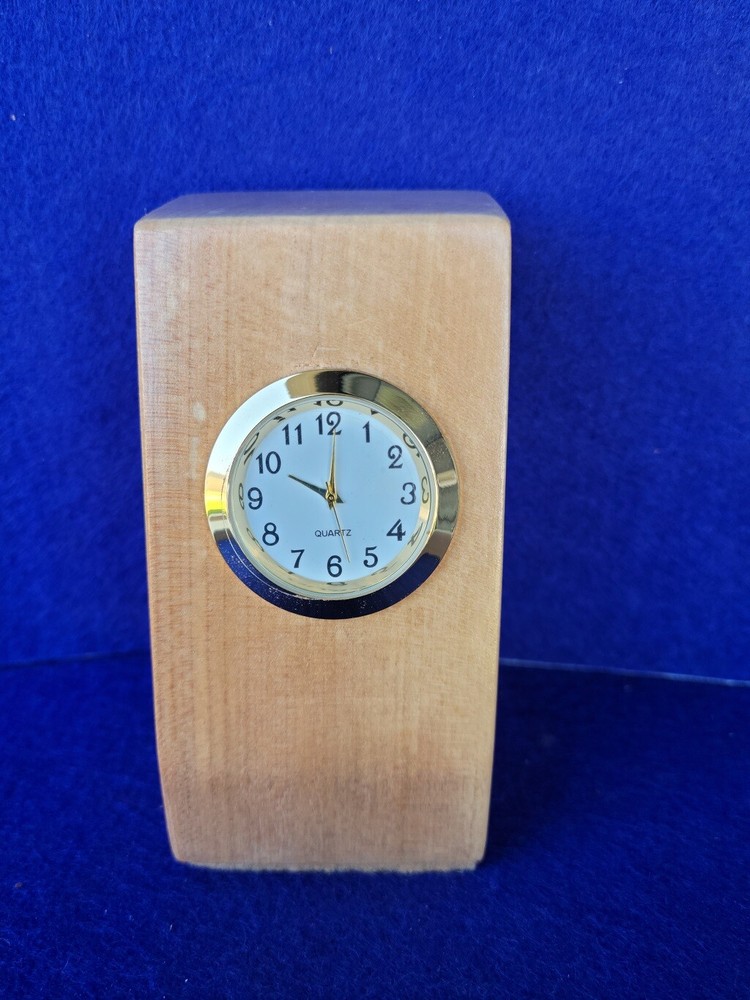 Handcrafted Big Leaf Maple Wood Desk Clock, 4 Styles