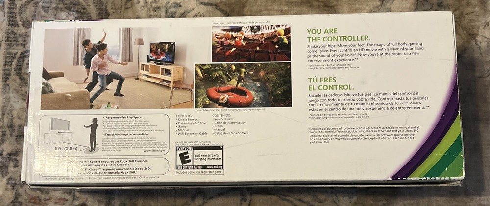 Xbox 360 Kinect Sensor Camera Bundle with Kinect Adventures Brand New Open Box