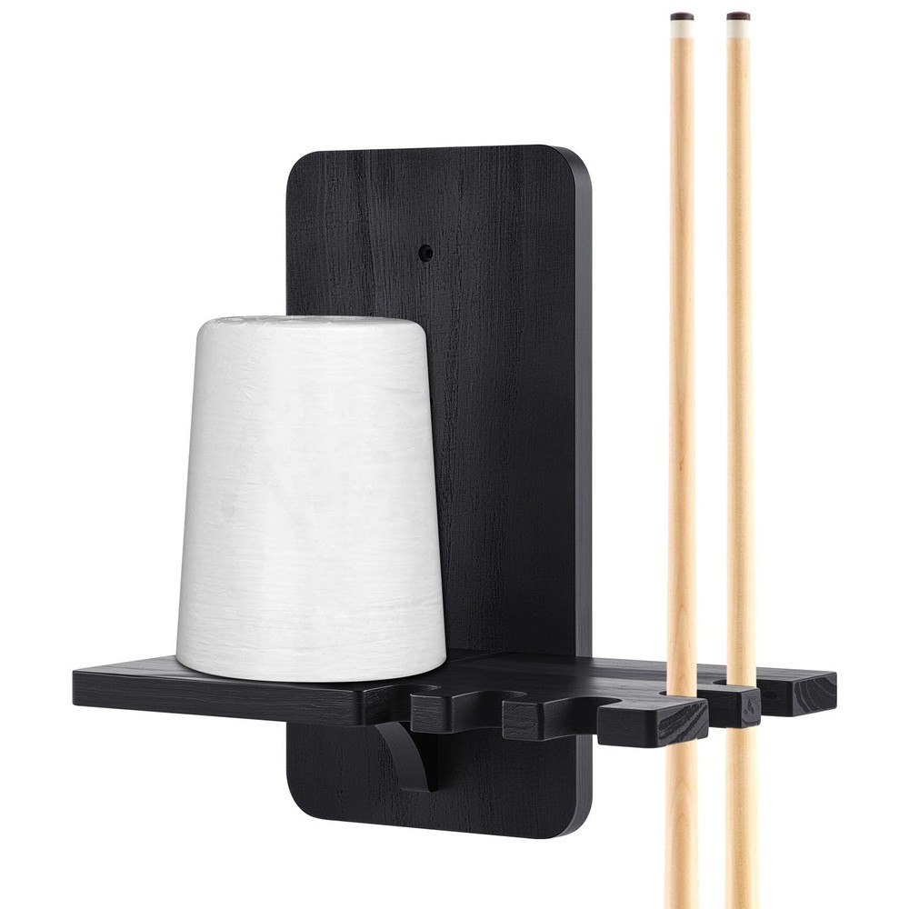 Wall Mounted Wood Cone Chalk Holder Billiards Table Accessories Black
