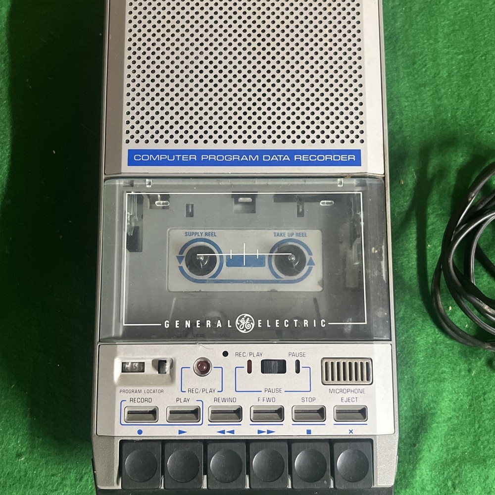 GE 3-5158B Vintage Computer Program Data Recorder Cassette Player Tested @6B