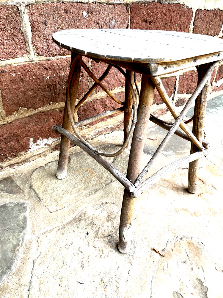 Antique Folk Art Twig Table Stand Rustic, Adirondack